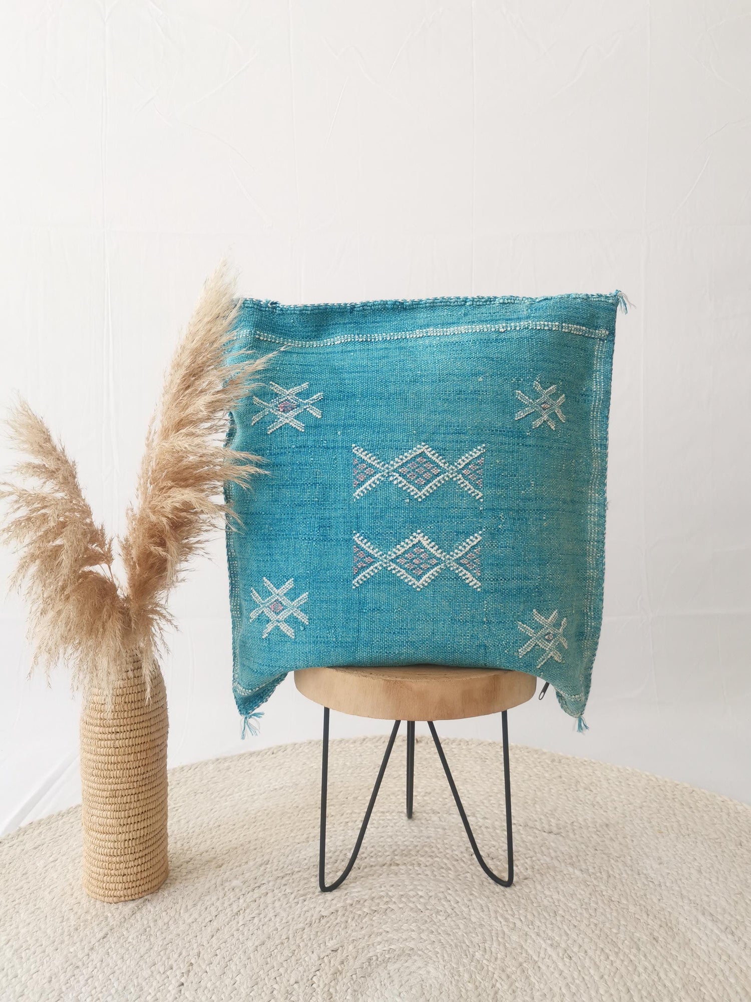 Oreiller Sabra 50x50 cm, taie d'oreiller du Maroc, oreiller marocain en soie Sabra