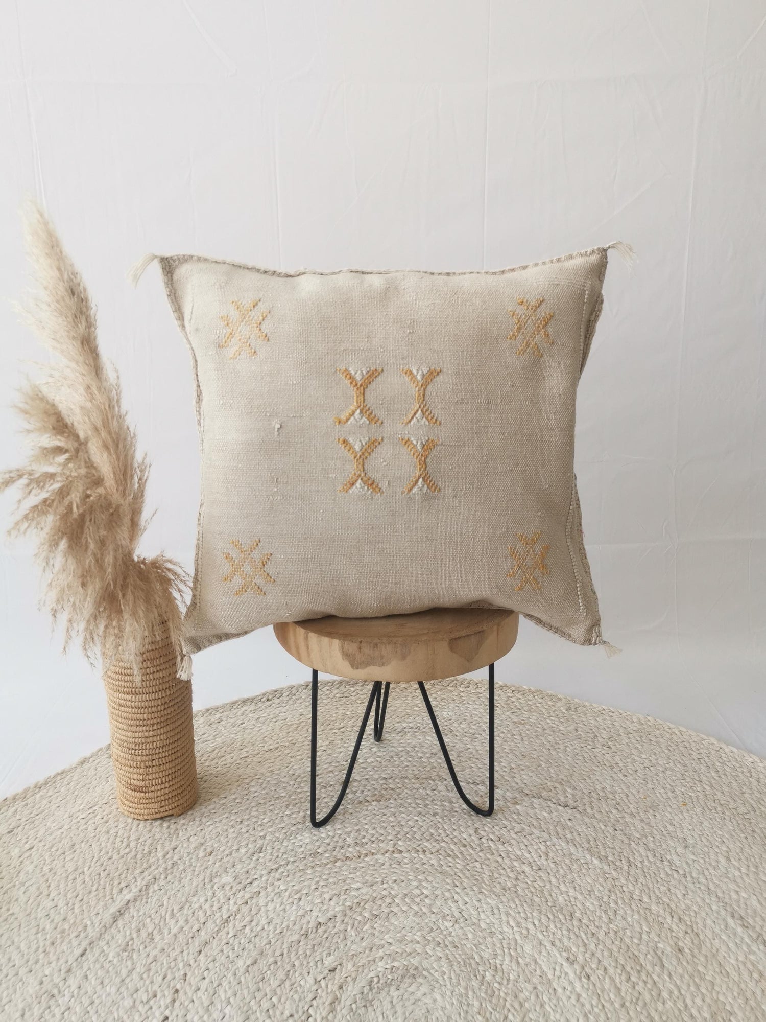 Coussin Sabra du Maroc, Housse de coussin Boho Eclectic, Housse de coussin marocaine, Housse de coussin orientale
