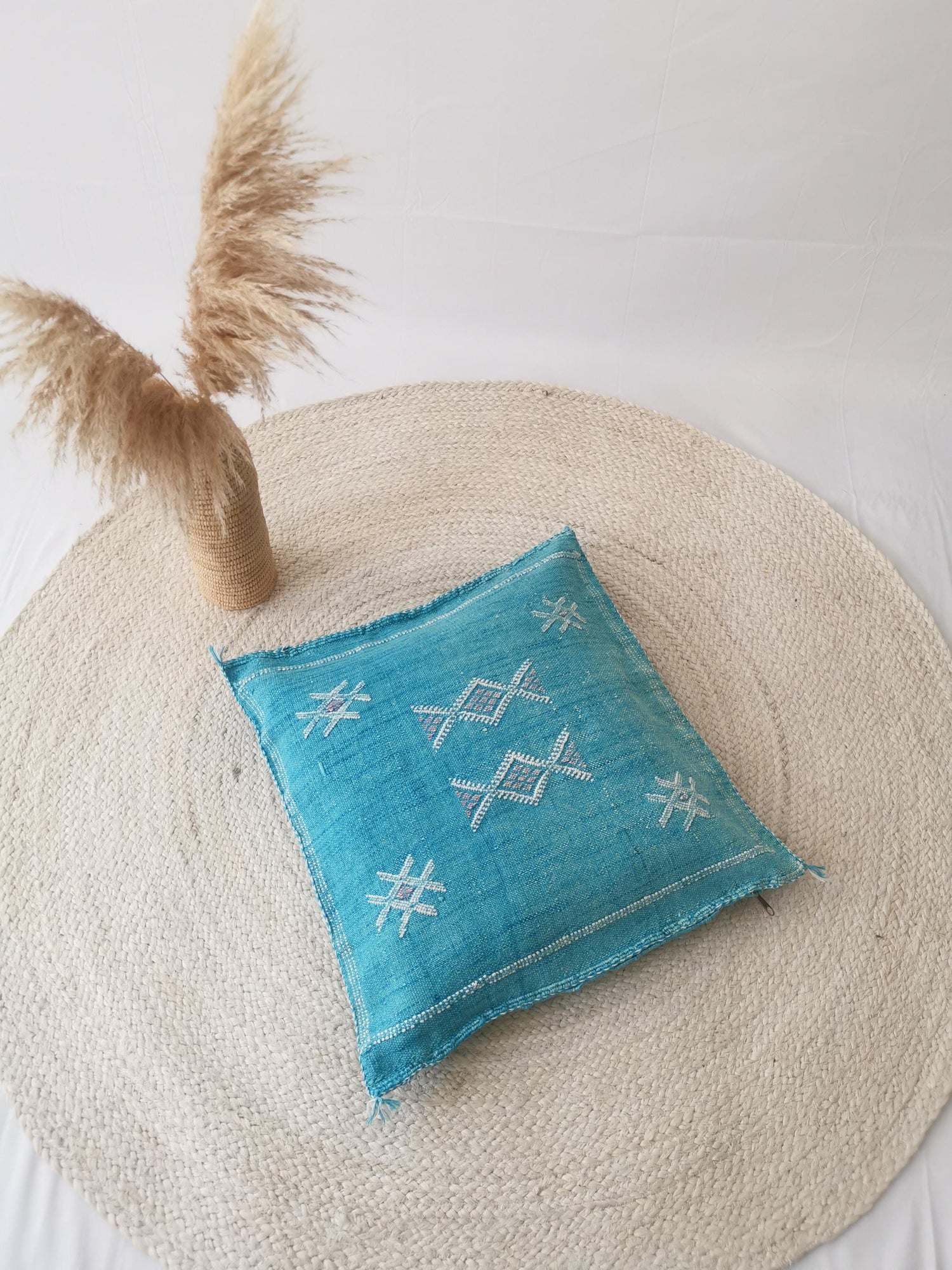 Oreiller Sabra 50x50 cm, taie d'oreiller du Maroc, oreiller marocain en soie Sabra