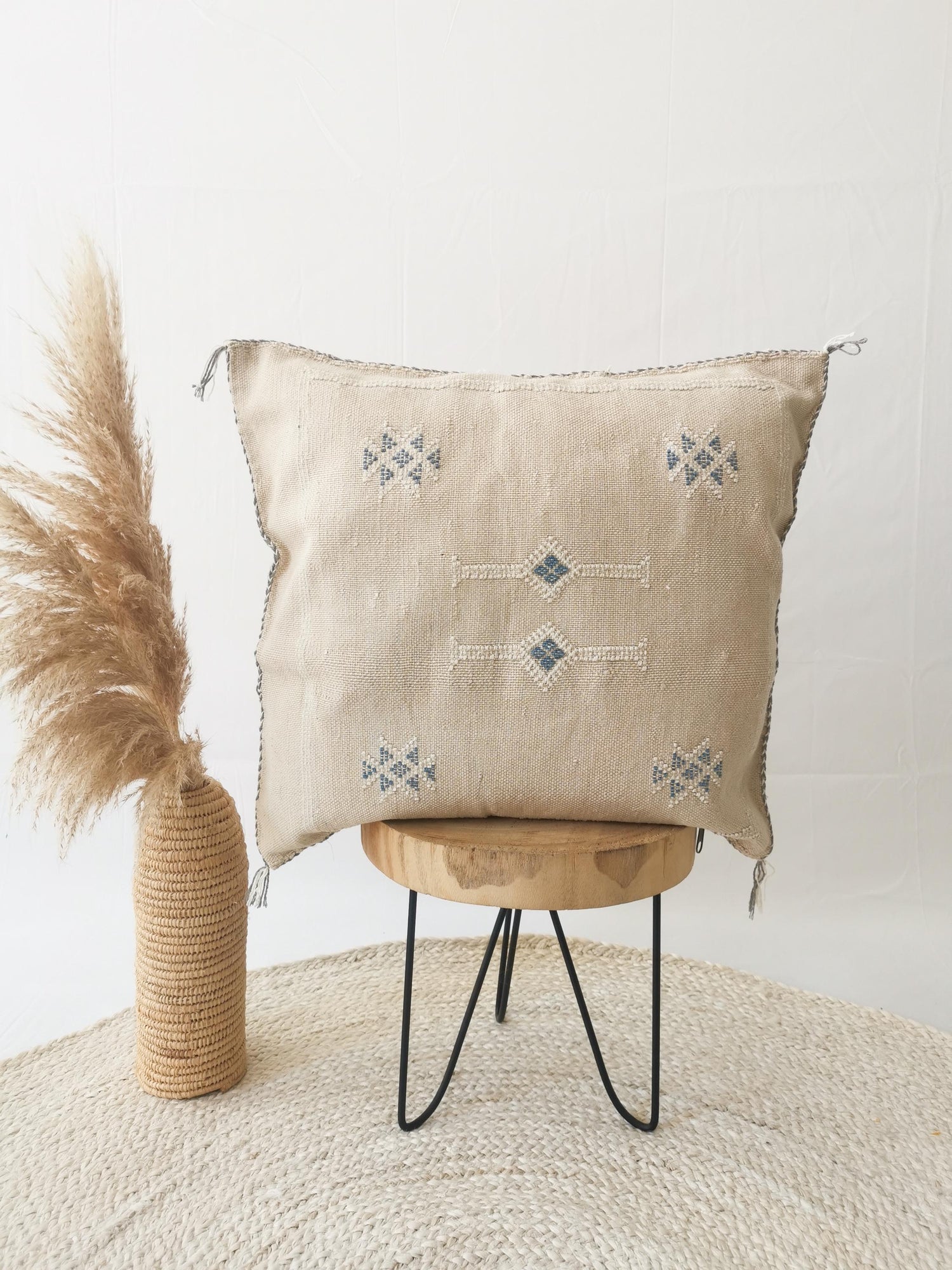 Coussin Sabra du Maroc, Housse de coussin Boho Eclectic, Housse de coussin marocaine, Housse de coussin orientale