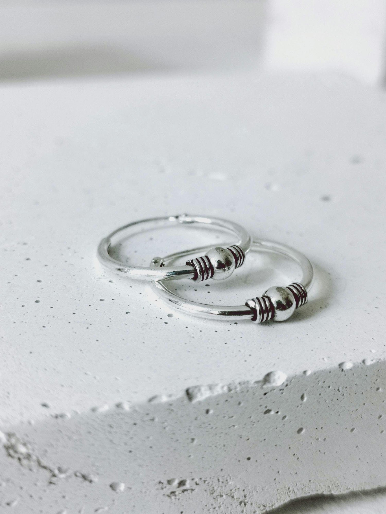 Boucles d'oreilles créoles Bali 20 mm en argent 925, petites créoles en argent sterling, créoles bohèmes en argent 925