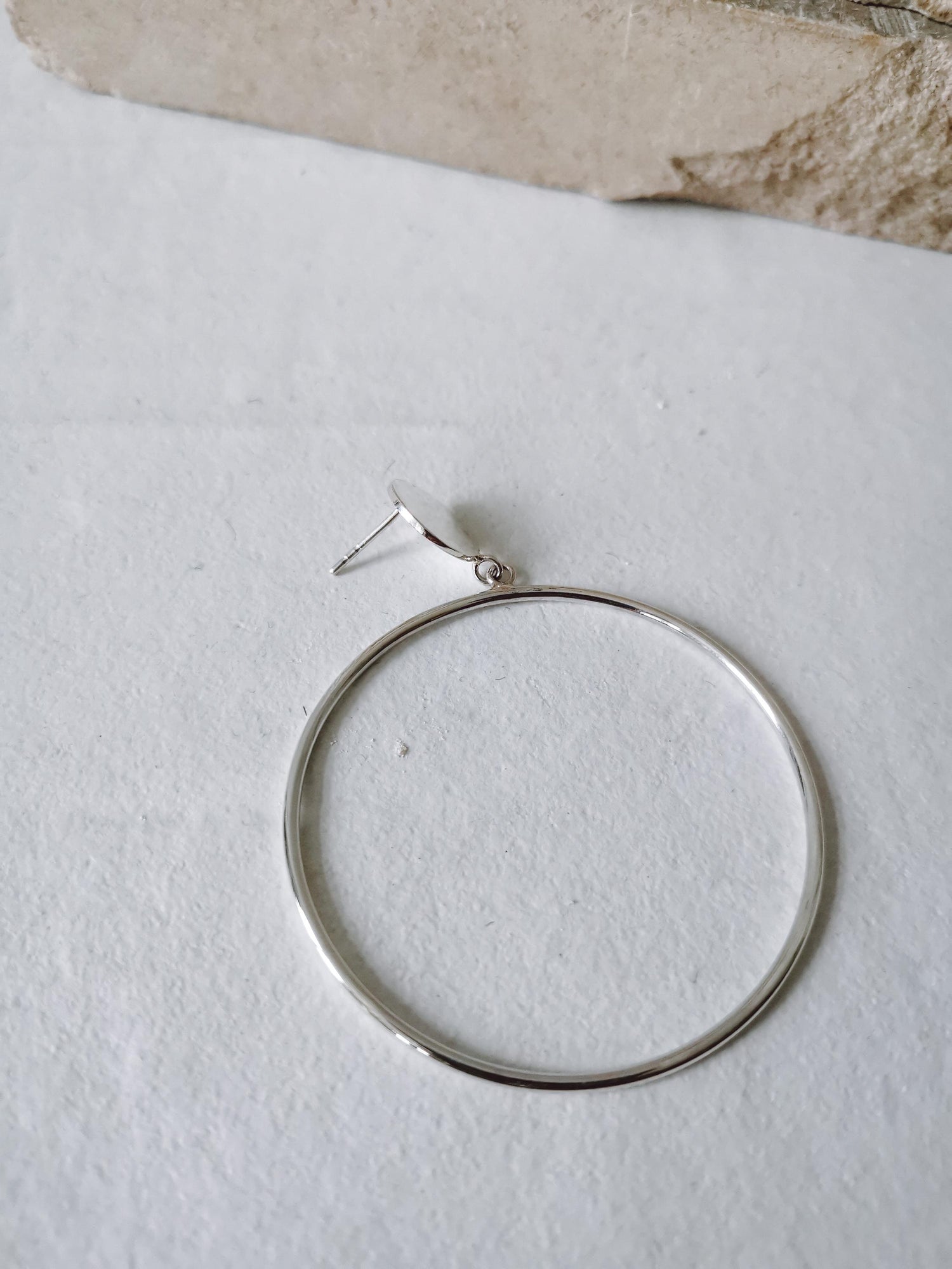Stud earrings hanging circle made of 925 silver, circle earrings creole made of sterling silver