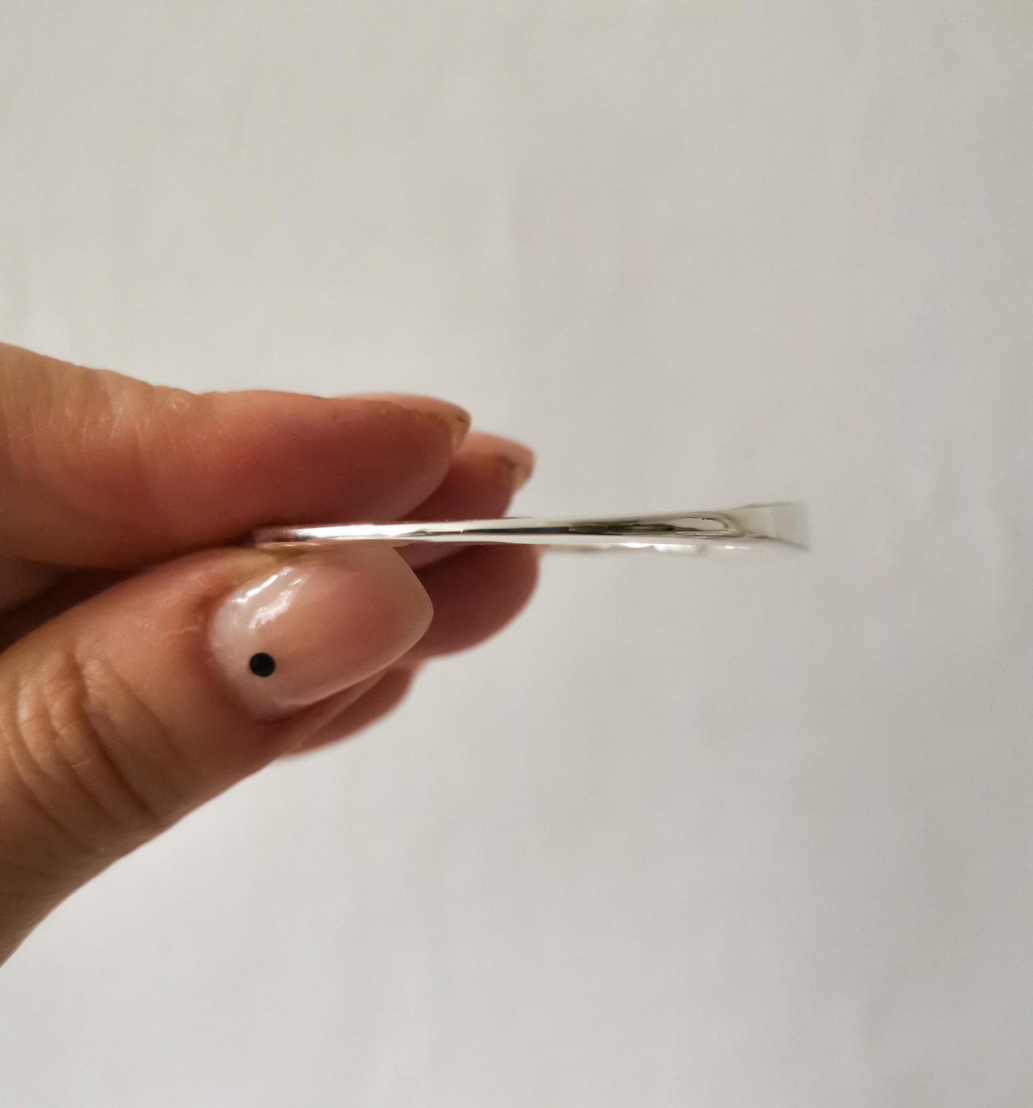 Sterling silver adjustable bangle, hammered textured, 925 silver bangle, minimalist silver bangle