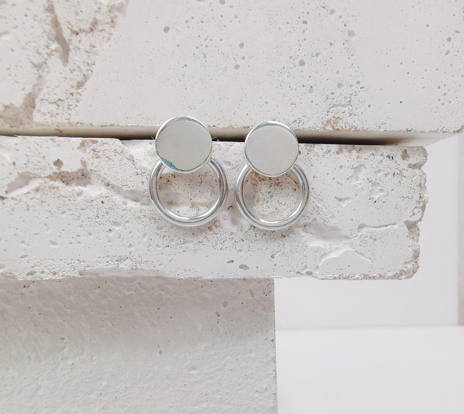 Kreis Ohrstecker aus 925 Silber, minimalistische kleine Kreis Ohrringe