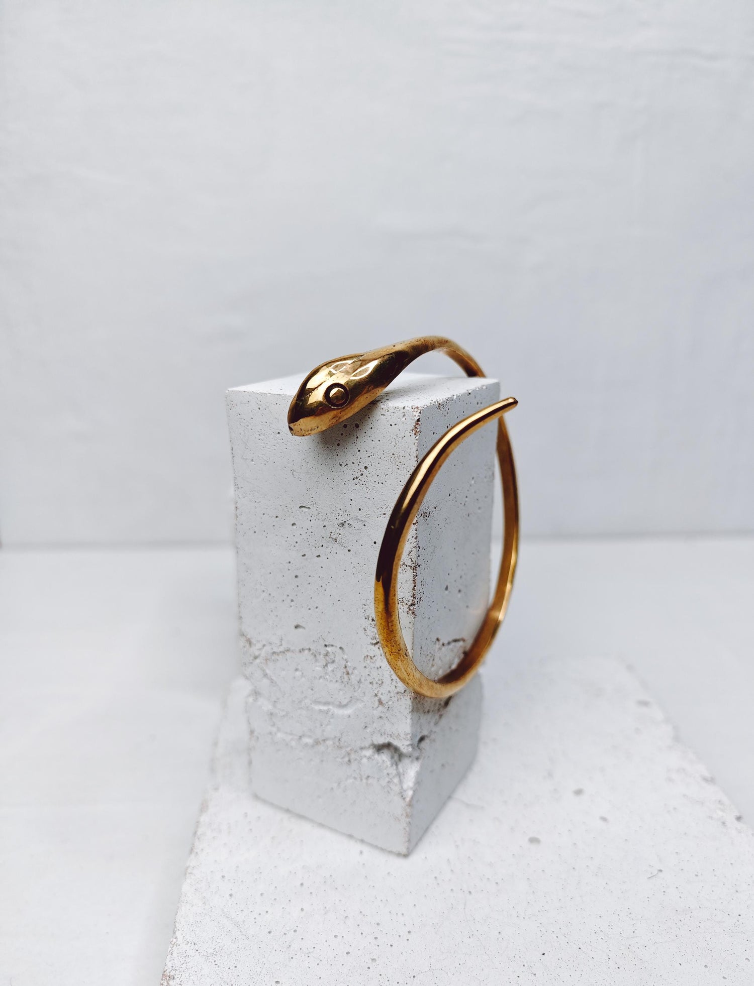 Golden adjustable snake bangle, brass snake bangle