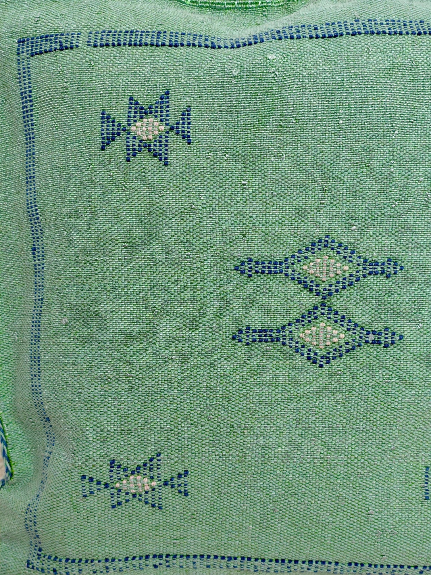 Coussin Sabra du Maroc, housse de coussin bohème éclectique, housse de coussin orientale marocaine en vert turquoise, vert