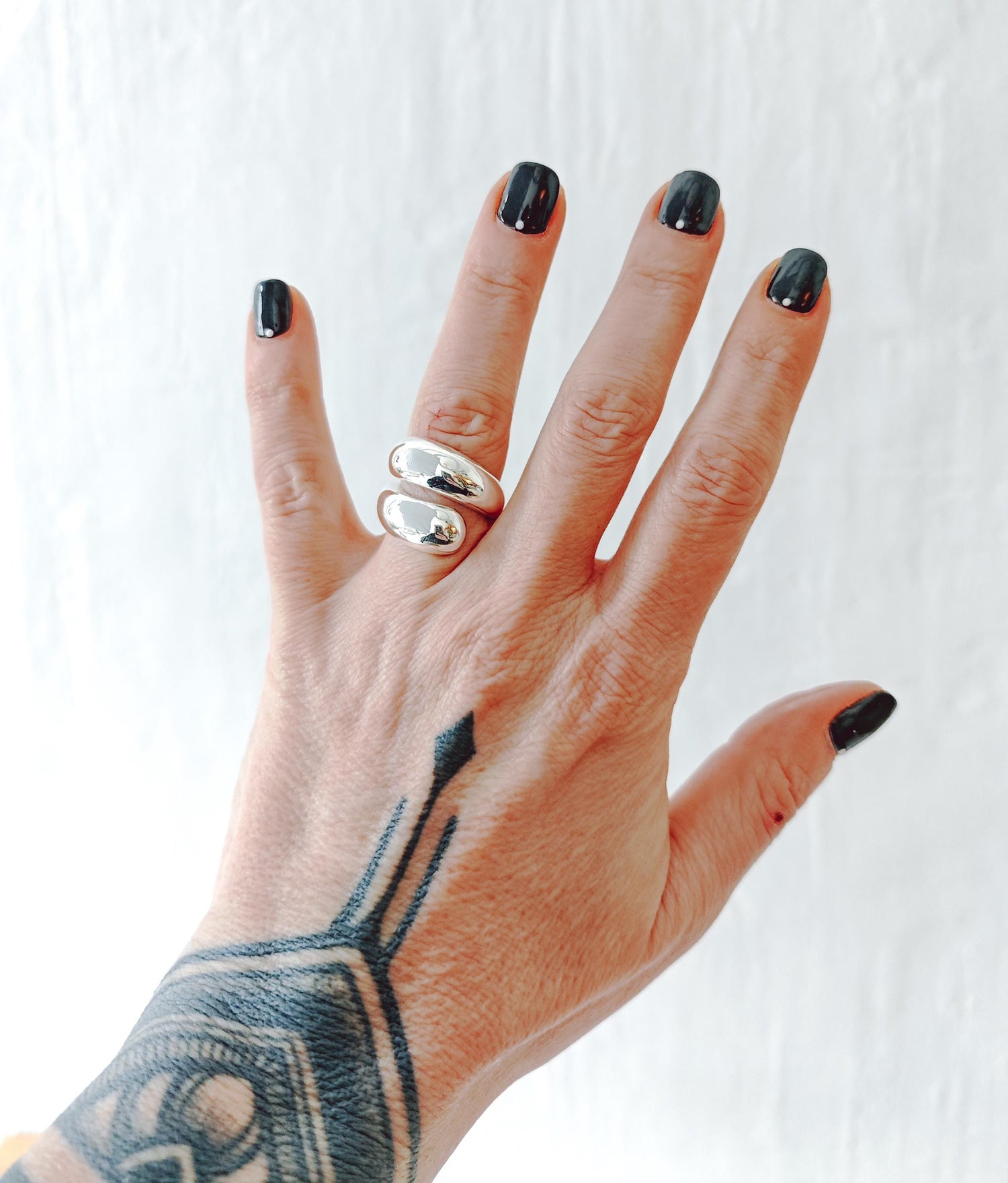 Bague minimaliste en argent 925, bague goutte, bague épaisse en argent, bague ouverte en argent sterling
