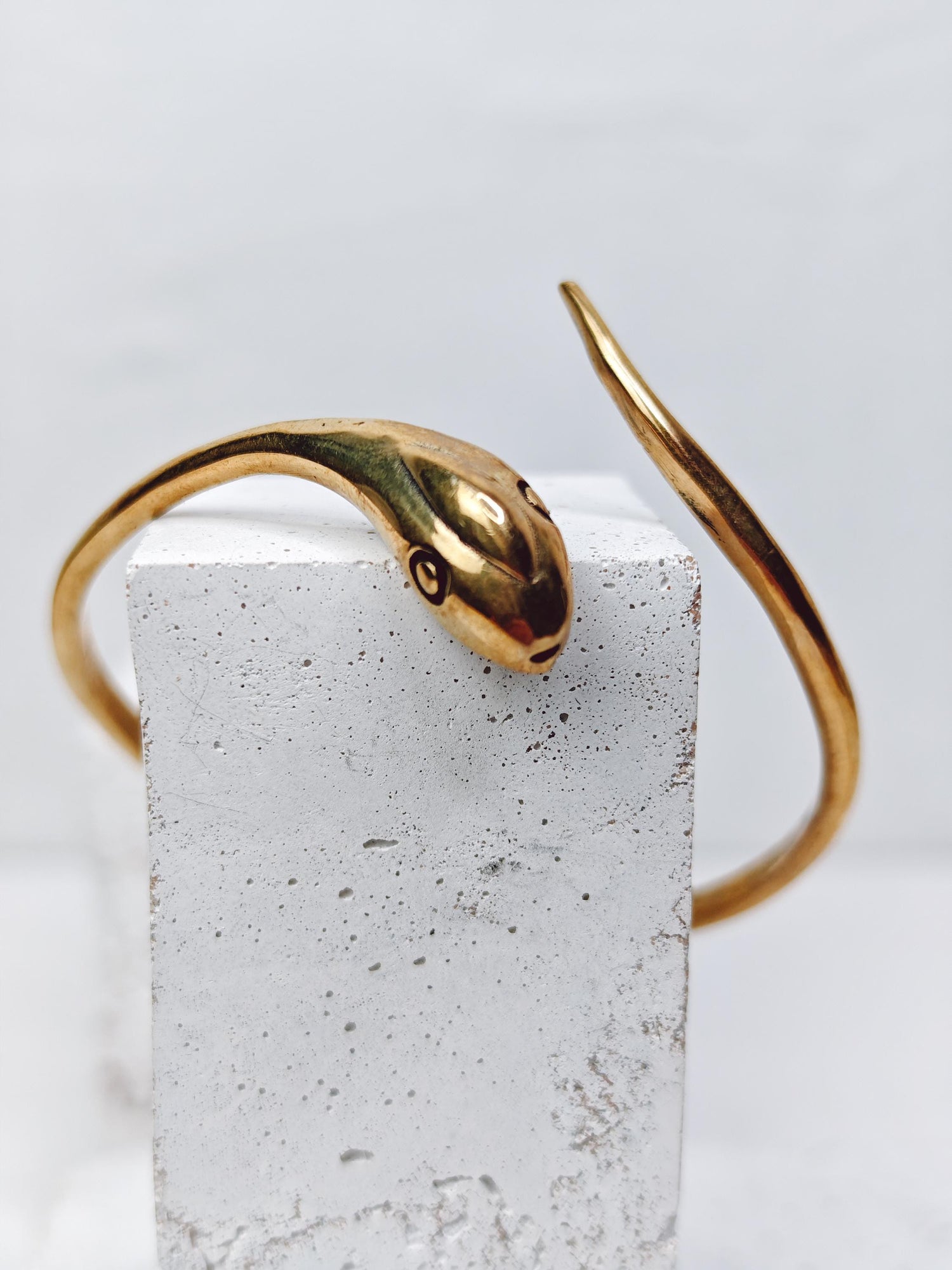 Golden adjustable snake bangle, brass snake bangle