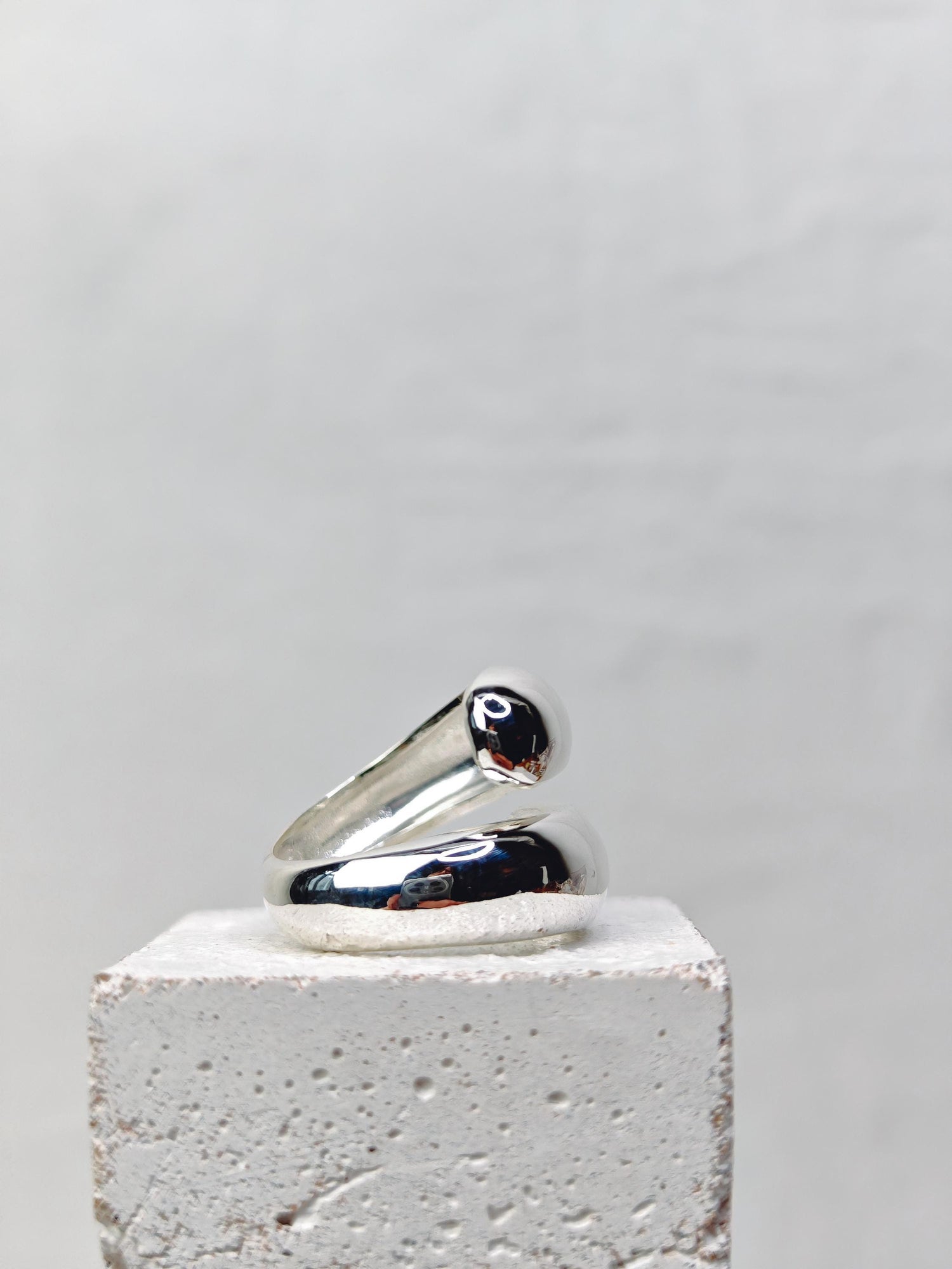 Minimalist ring made of 925 silver, drop ring, chunky silver ring, open ring made of sterling silver