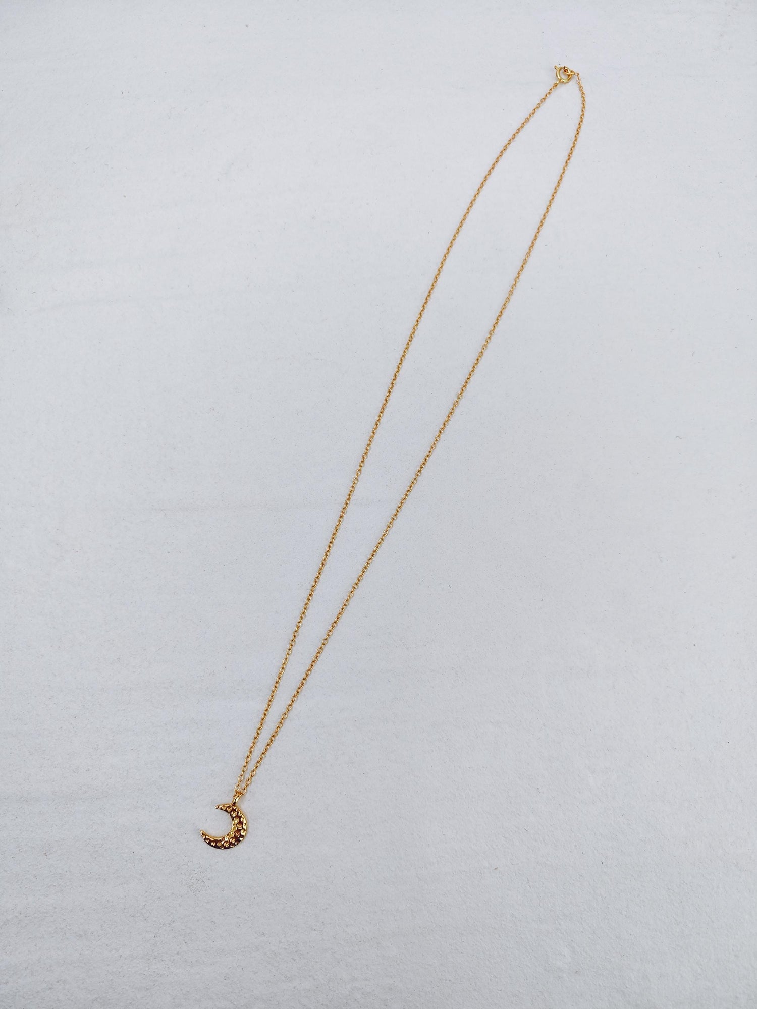 Chaîne en argent 925 plaqué or avec pendentif demi-lune, collier et pendentif demi-lune plaqué or 14 carats, collier lune en or