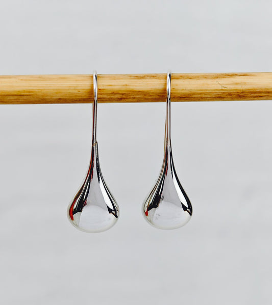 Tropfen Ohrhänger aus Silber 925, kleine Hängende Ohrringe, tropfenförmig Träne Minimalistisch Hängeohrringe aus Sterling Silber Drop