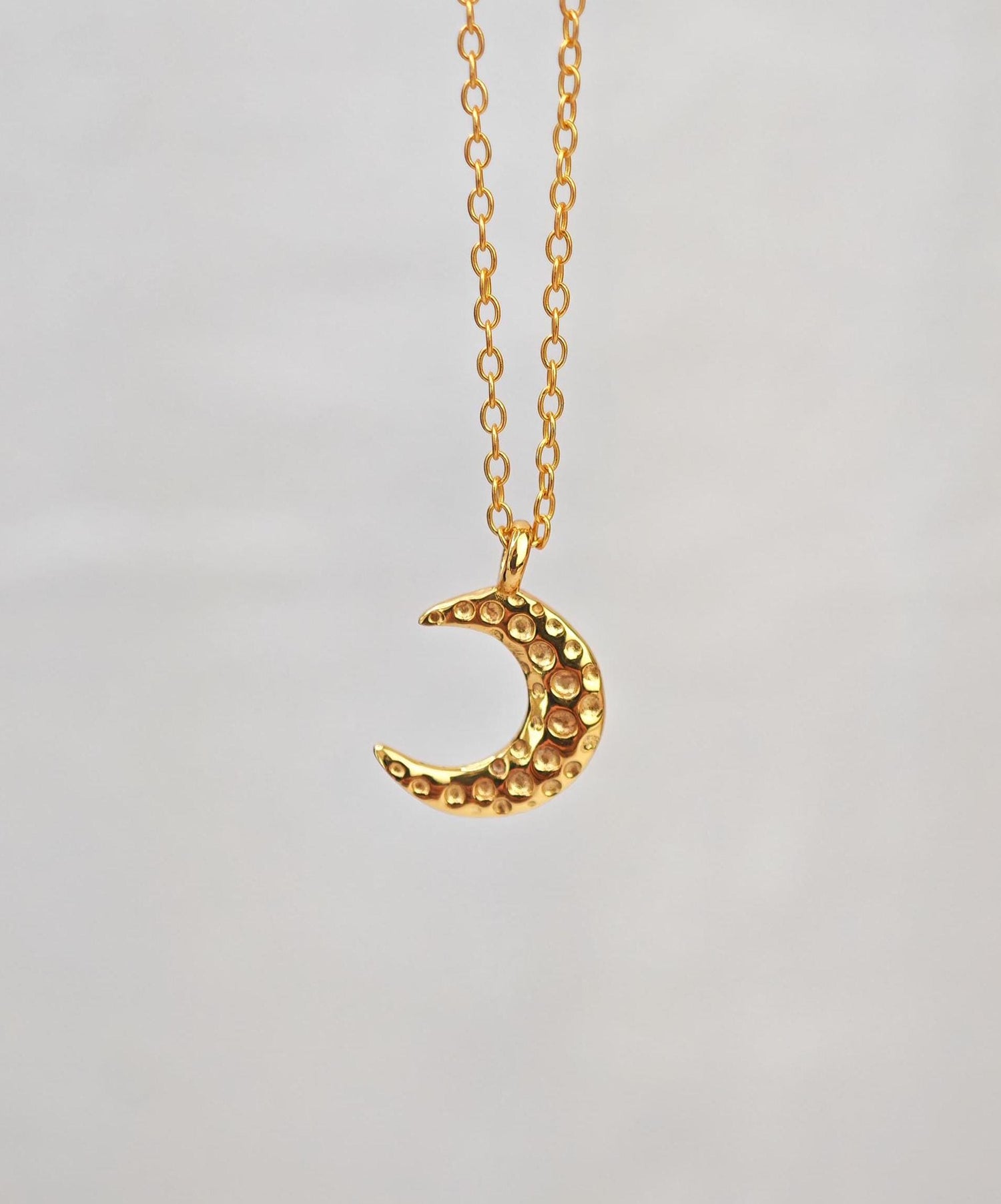 Chaîne en argent 925 plaqué or avec pendentif demi-lune, collier et pendentif demi-lune plaqué or 14 carats, collier lune en or
