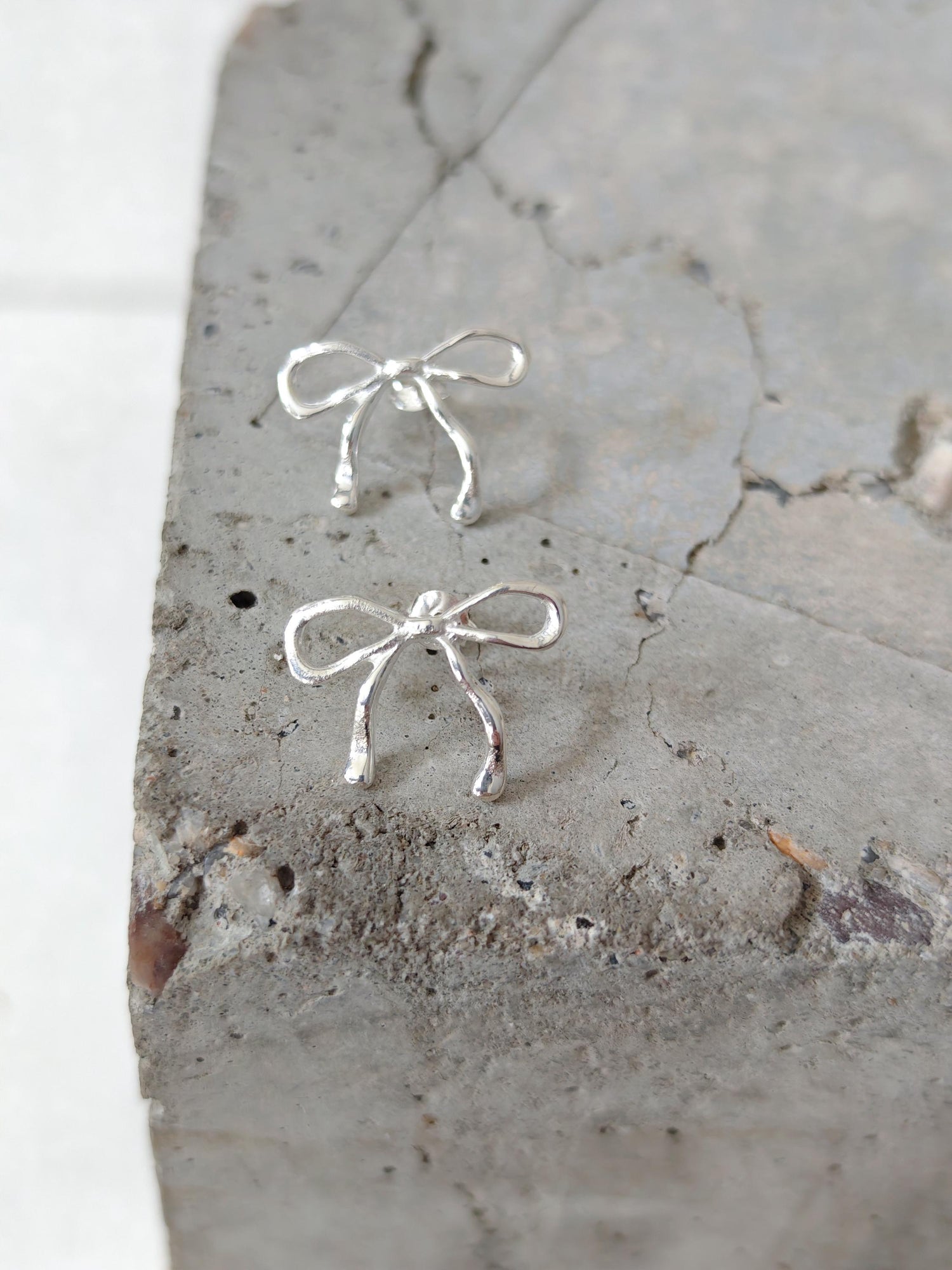 Bow earrings made of 925 silver, handmade, 'Bow' stud earrings