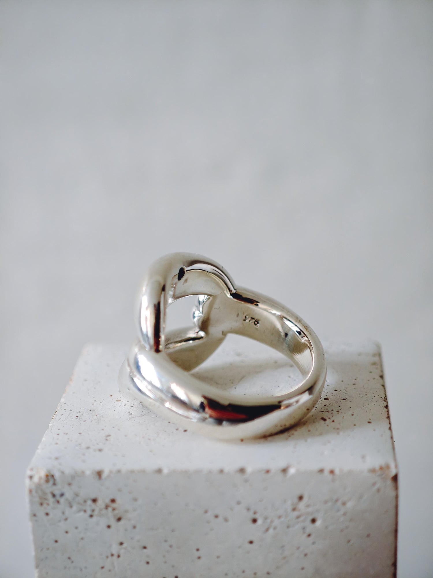 Statement Ring aus 925 Silber, Bold Chunky Ring, minimalistischer Silberring