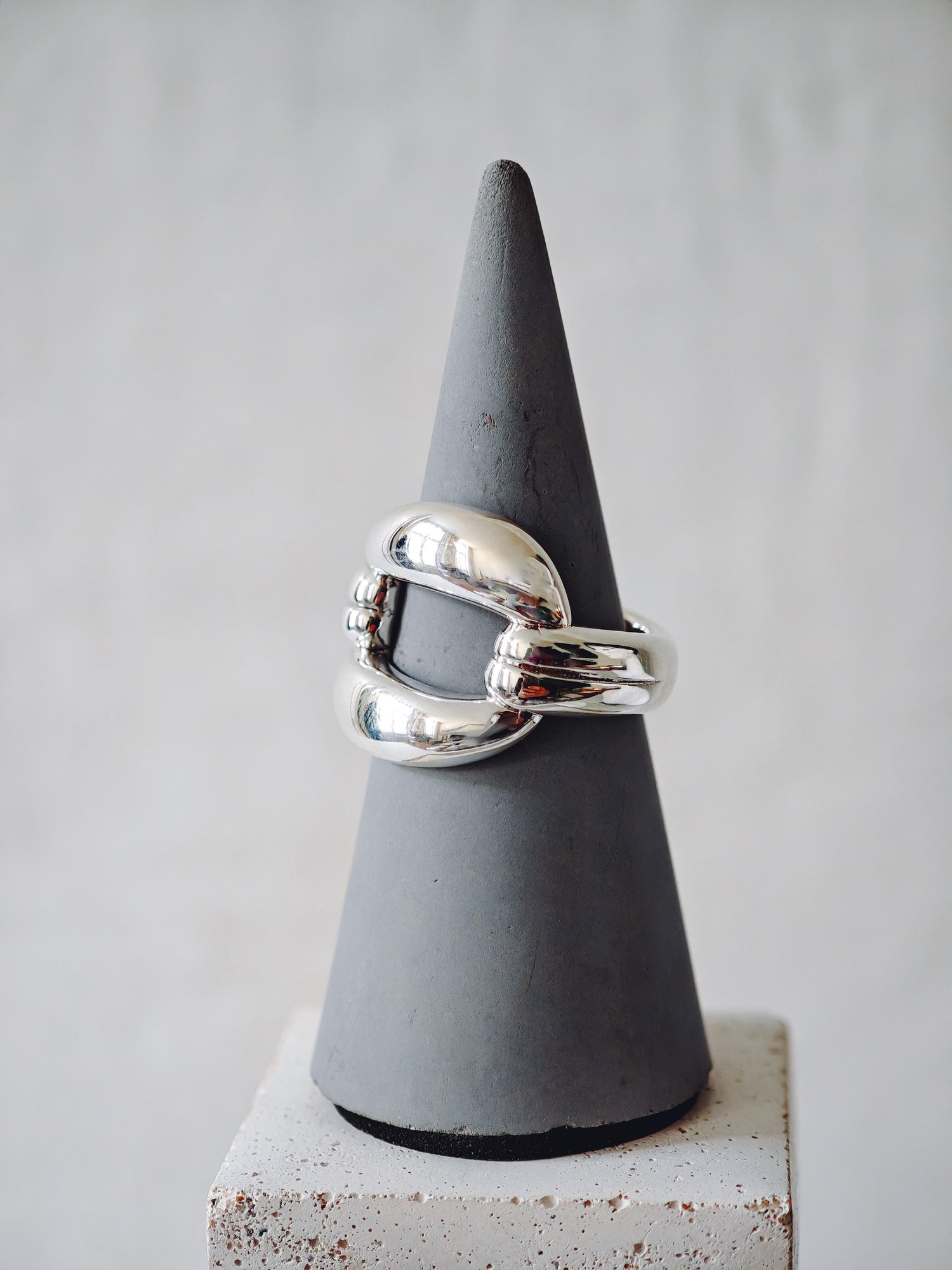 Statement Ring aus 925 Silber, Bold Chunky Ring, minimalistischer Silberring