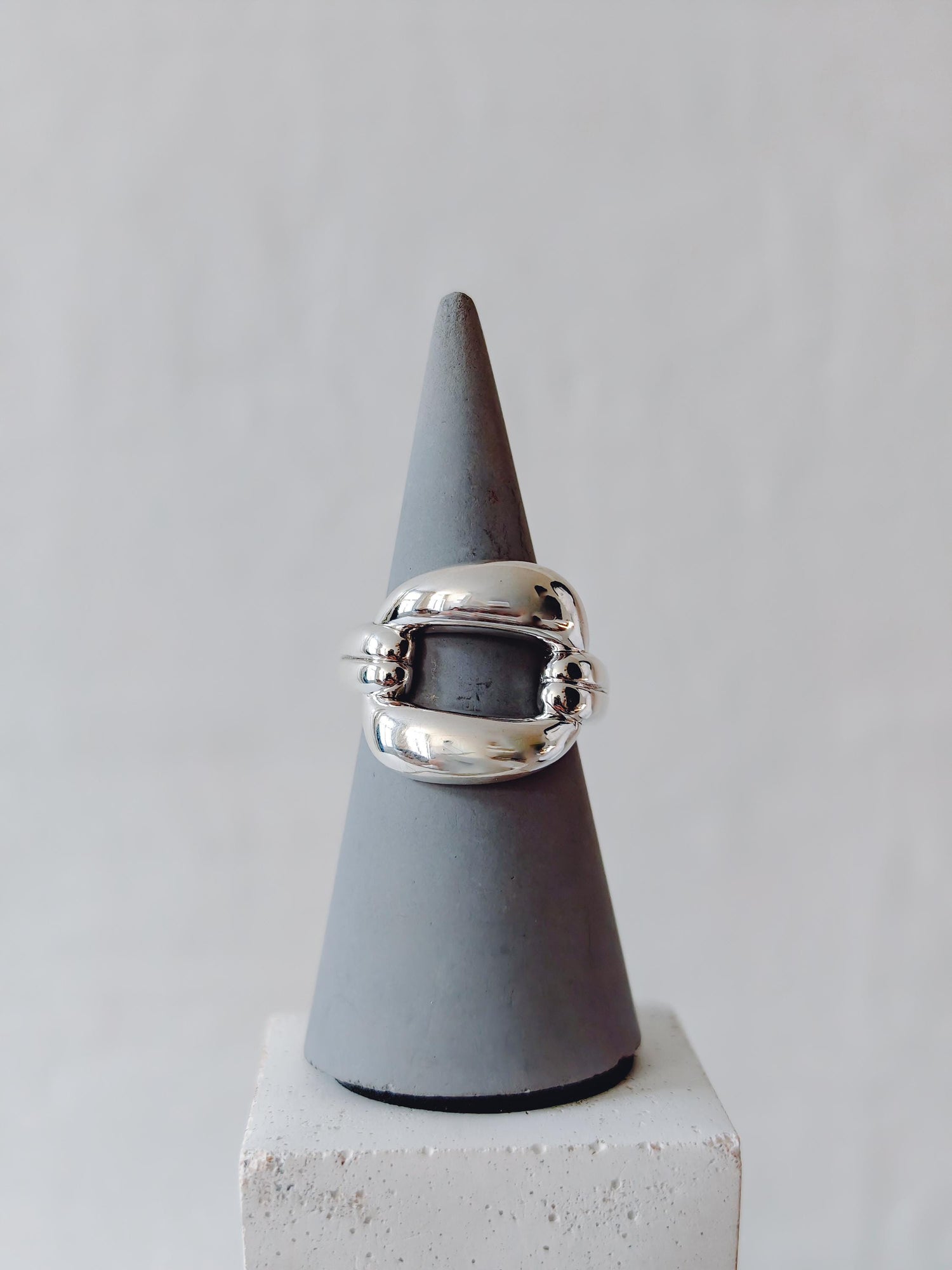 Statement Ring aus 925 Silber, Bold Chunky Ring, minimalistischer Silberring
