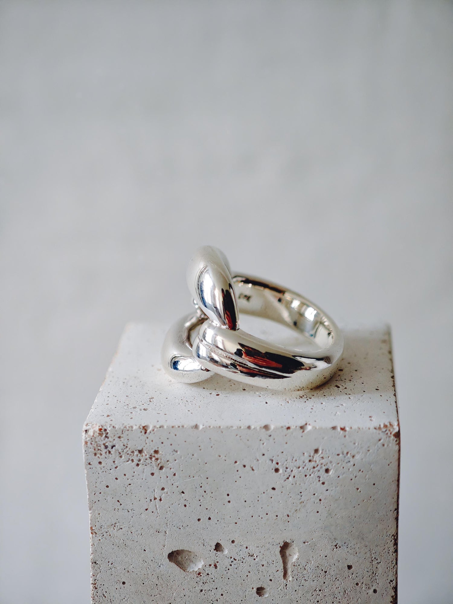 Statement Ring aus 925 Silber, Bold Chunky Ring, minimalistischer Silberring