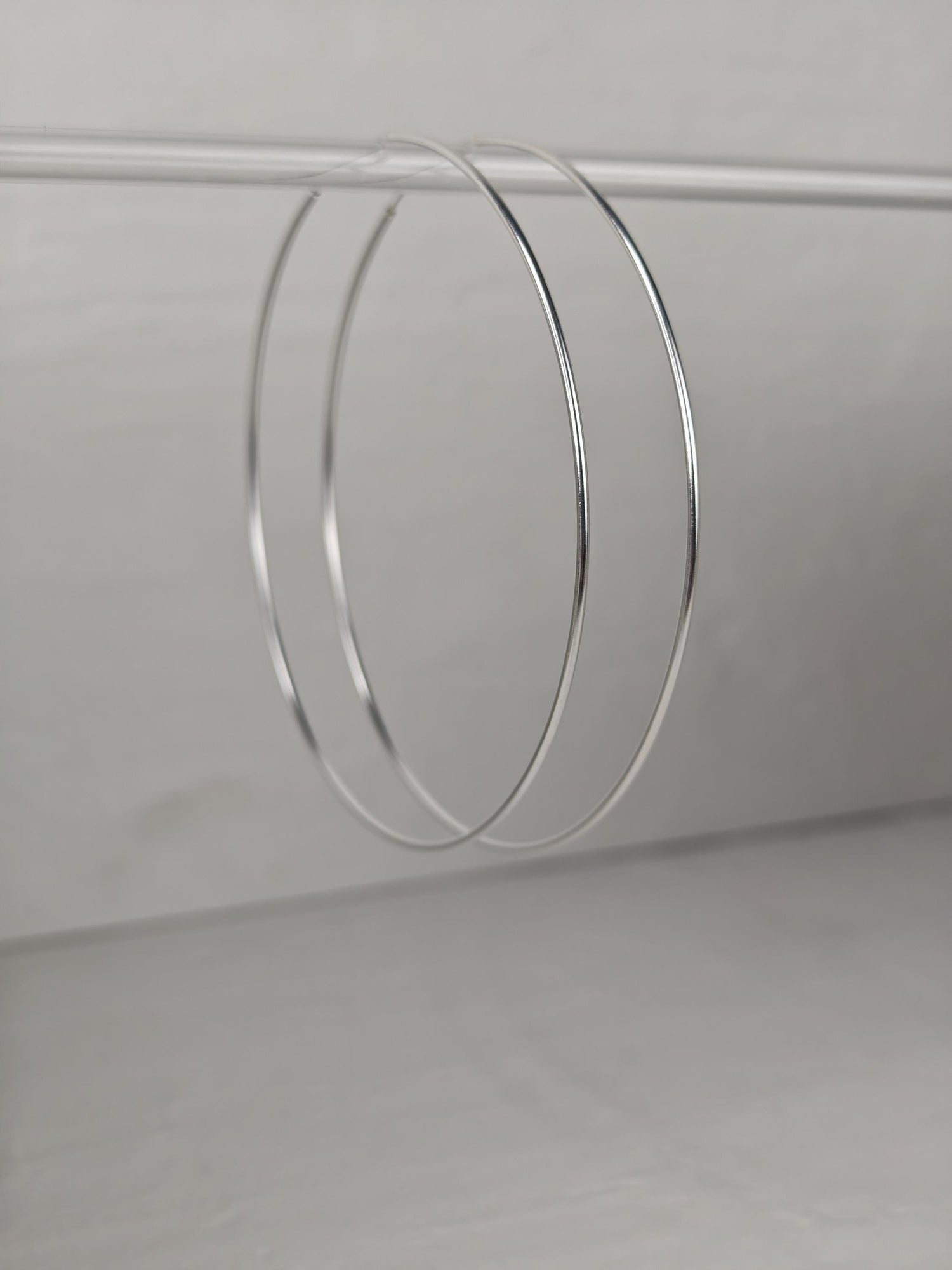 Extra Grosse Creolen 10cm aus Silber 925, XXL Minimalistische Ohrringe