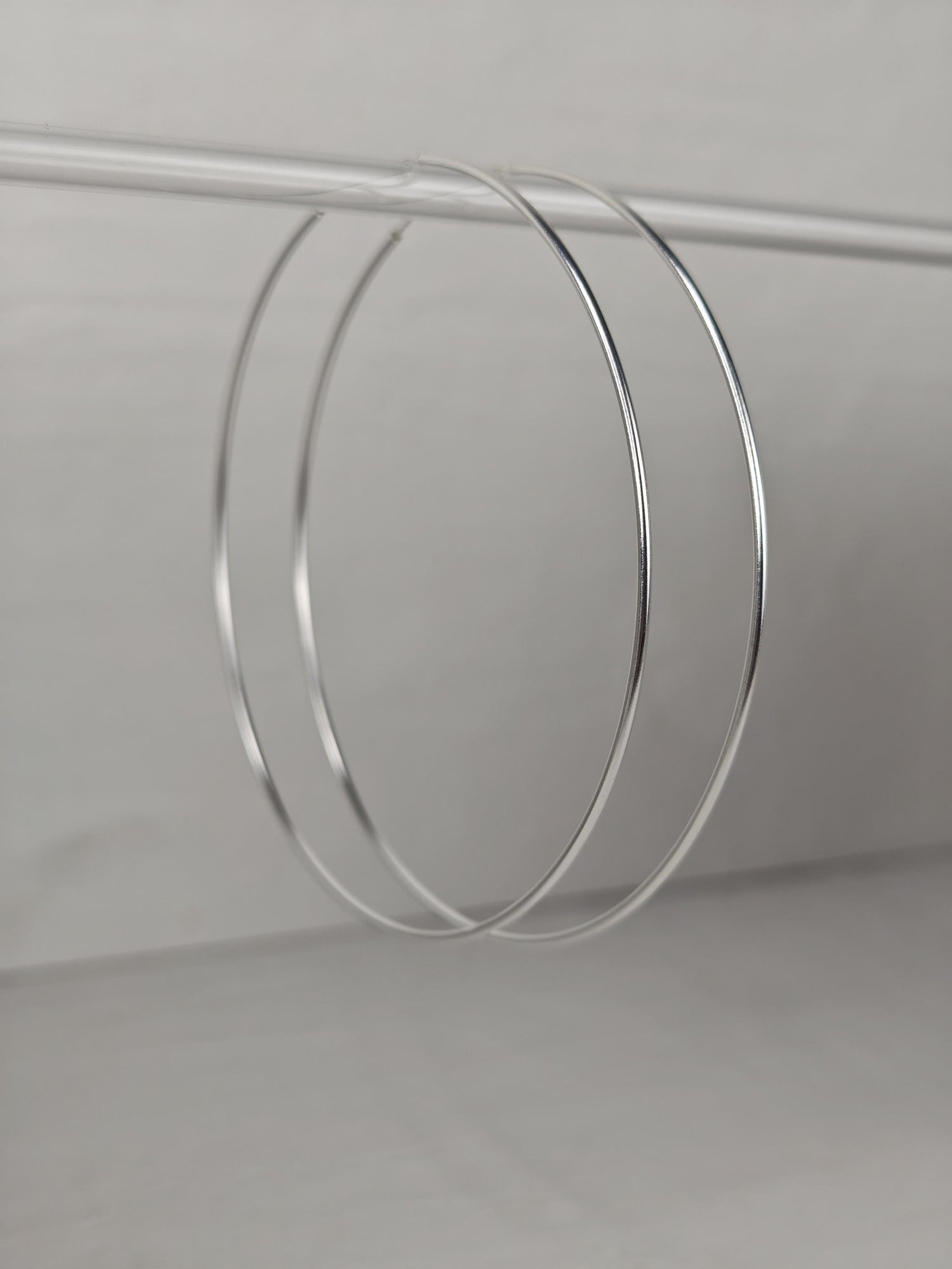 Extra Grosse Creolen 10cm aus Silber 925, XXL Minimalistische Ohrringe