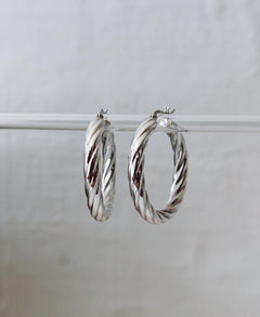 Twisted Chunky Creolen aus 925 Silber, Breite gedrehte Statement Ohrringe, Sterling Silber - CocosyBerlin