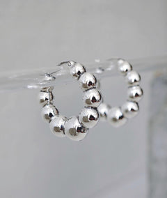Bubble Ohrringe aus 925 Silber, Kugel Statement Creolen, Chunky Perlen Hoops - CocosyBerlin