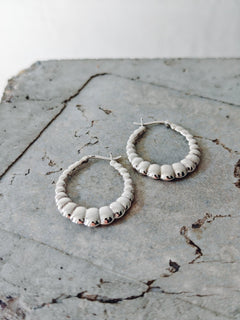 Statement ovale Creolen 925 Silber, Muschel Design Ohrringe, Chunky Shrimp Hoop Ohrringe minimalistisch - CocosyBerlin