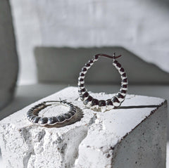 Statement ovale Creolen 925 Silber, Muschel Design Ohrringe, Chunky Shrimp Hoop Ohrringe minimalistisch - CocosyBerlin