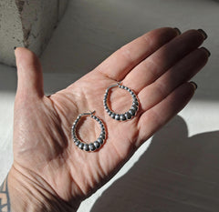 Statement ovale Creolen 925 Silber, Muschel Design Ohrringe, Chunky Shrimp Hoop Ohrringe minimalistisch - CocosyBerlin