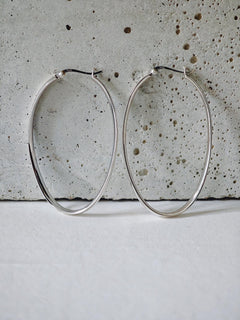 Lange Flache Ovale Twisted Creolen aus 925 Silber, breite geschwungene gedrehte Ohrringe, Creolen 60mm - CocosyBerlin