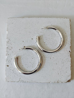 Chunky Creolen aus Silber 925, Breite offene Ohrringe, Dicke minimal Statement Hoops - CocosyBerlin