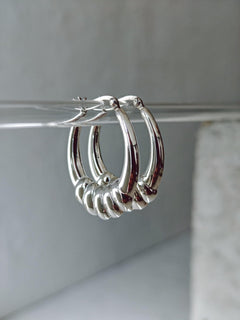 Statement ovale Creolen 925 Silber, Croissant Design Ohrringe, Chunky Hoop Ohrringe minimalistisch - CocosyBerlin