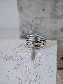 Statement Ring aus 925 Silber, Wickelring, Wire Wrap Ring minimal - CocosyBerlin