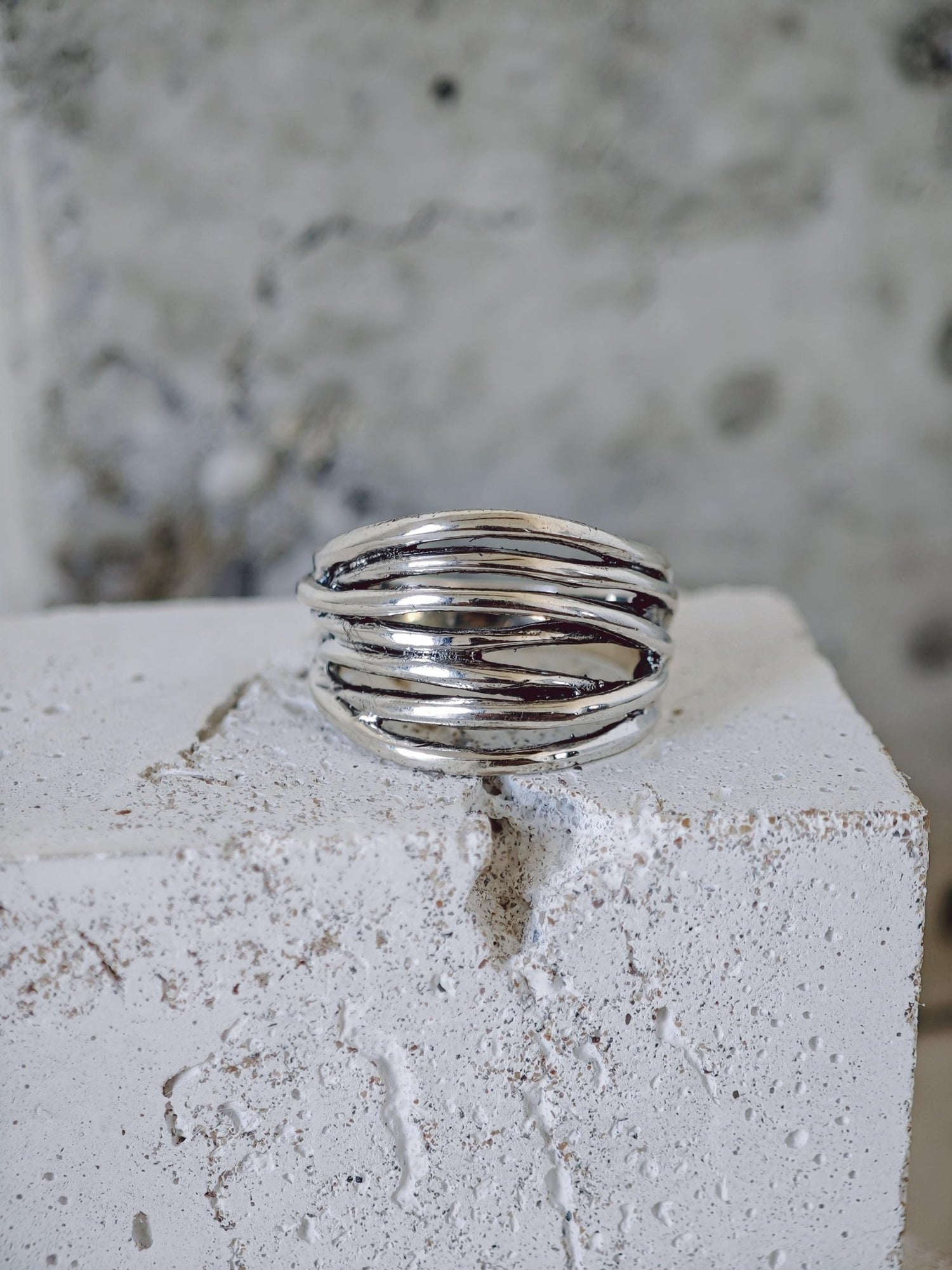 Statement Ring aus 925 Silber, Wickelring, Wire Wrap Ring minimal - CocosyBerlin