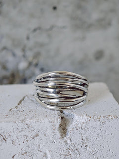 Statement Ring aus 925 Silber, Wickelring, Wire Wrap Ring minimal - CocosyBerlin