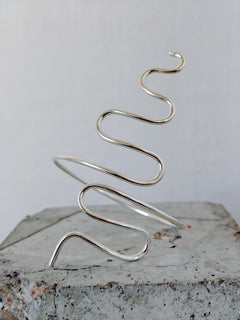 Silberner Oberarmreif aus Messing, versilbert, Boho Armreif Schlange, Statement Armschmuck minimalistisch - CocosyBerlin