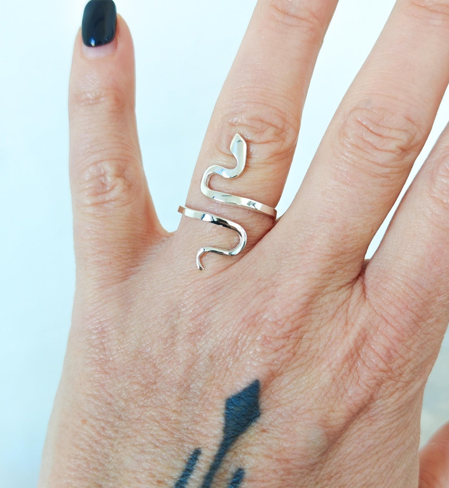 Schlangen - Ring aus 925 Silber, Snake Design Ring, one size fits all - CocosyBerlin
