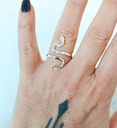 Schlangen - Ring aus 925 Silber, Snake Design Ring, one size fits all - CocosyBerlin