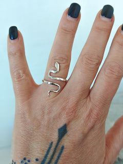 Schlangen - Ring aus 925 Silber, Snake Design Ring, one size fits all - CocosyBerlin