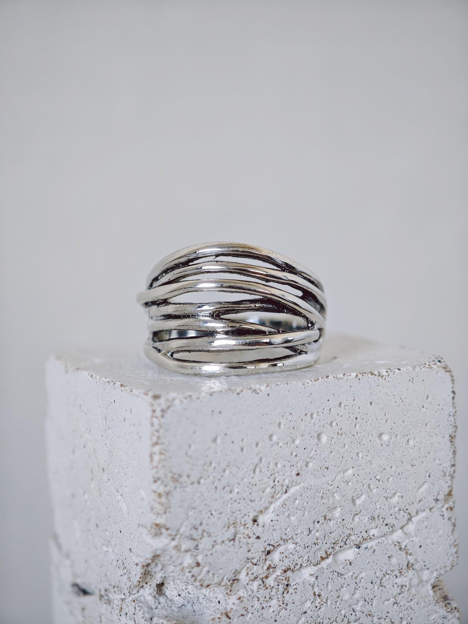 Statement Ring aus 925 Silber, Wickelring, Wire Wrap Ring minimal - CocosyBerlin