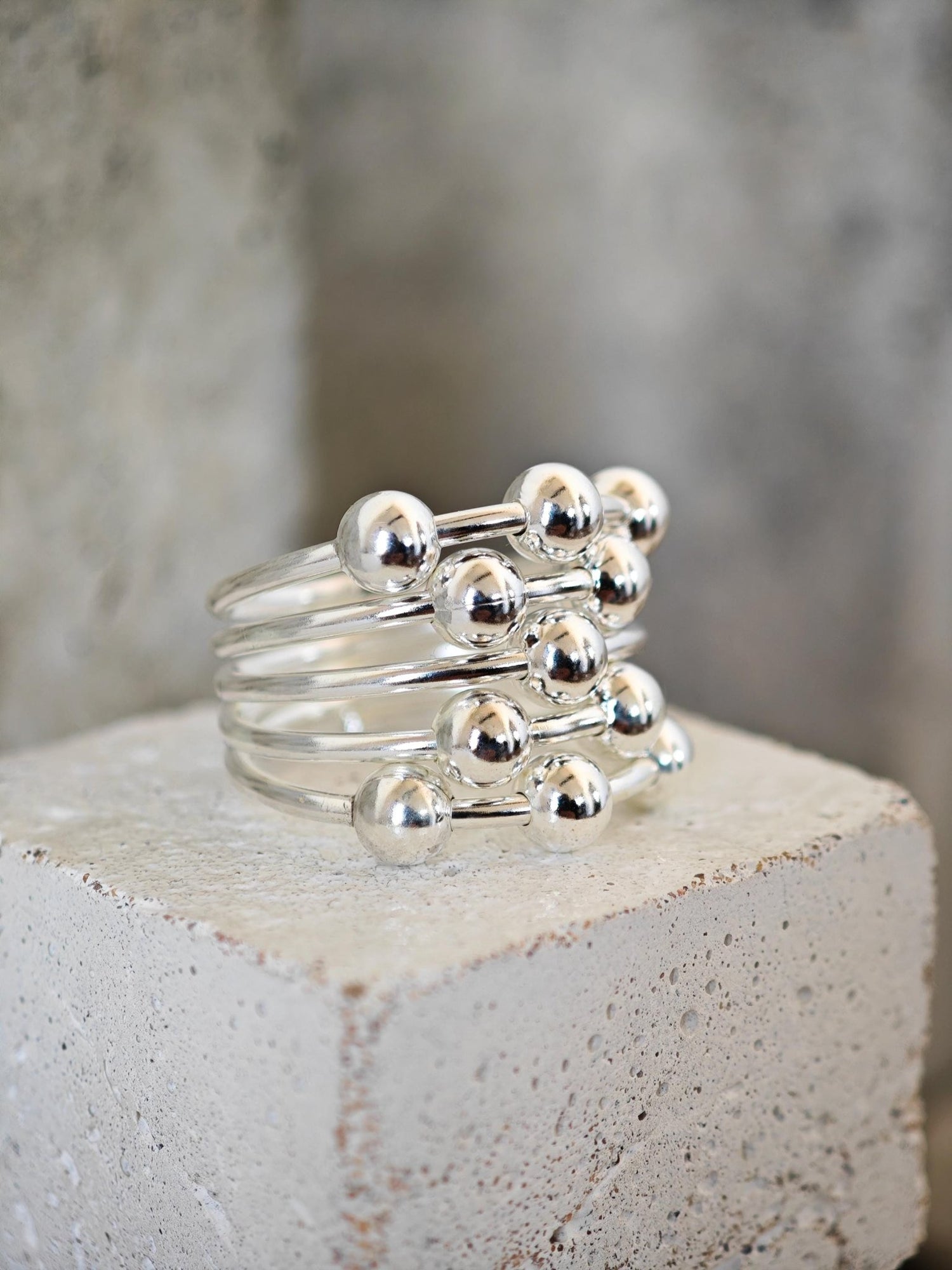 Bubble Ring 925 Silber, Statement Kugelring aus Sterling Silber, Chunky Ball Ring - CocosyBerlin