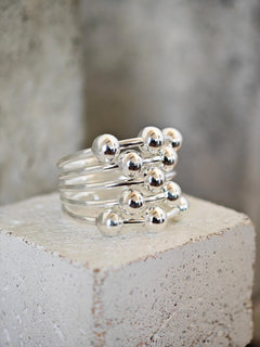 Bubble Ring 925 Silber, Statement Kugelring aus Sterling Silber, Chunky Ball Ring - CocosyBerlin