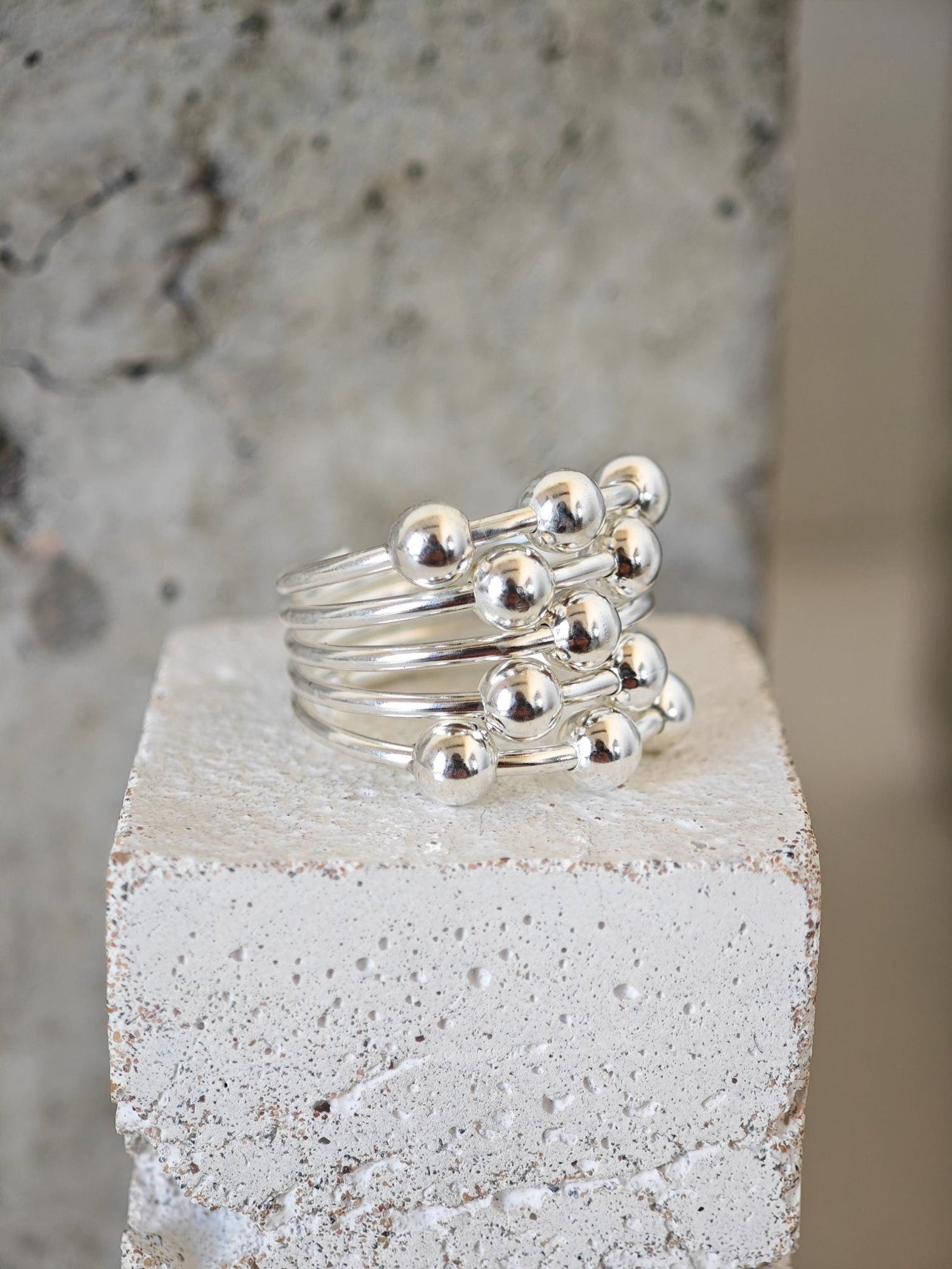 Bubble Ring 925 Silber, Statement Kugelring aus Sterling Silber, Chunky Ball Ring - CocosyBerlin