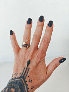 Silber Twisted Bubble Ring, Gedrehter Ring aus 925 Silber mit Kugeln, Minimalistischer Kugelring - CocosyBerlin
