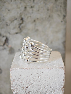 Bubble Ring 925 Silber, Statement Kugelring aus Sterling Silber, Chunky Ball Ring - CocosyBerlin