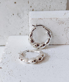 Silber Creolen, Chunky Puffy Hoops, Statement Ohrringe aus 925 Silber - CocosyBerlin