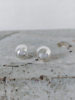 Minimalistische Kugel Ohrstecker aus 925 Silber, Silber Ohrringe 14 mm Kugel, Bubble Ohrringe - CocosyBerlin