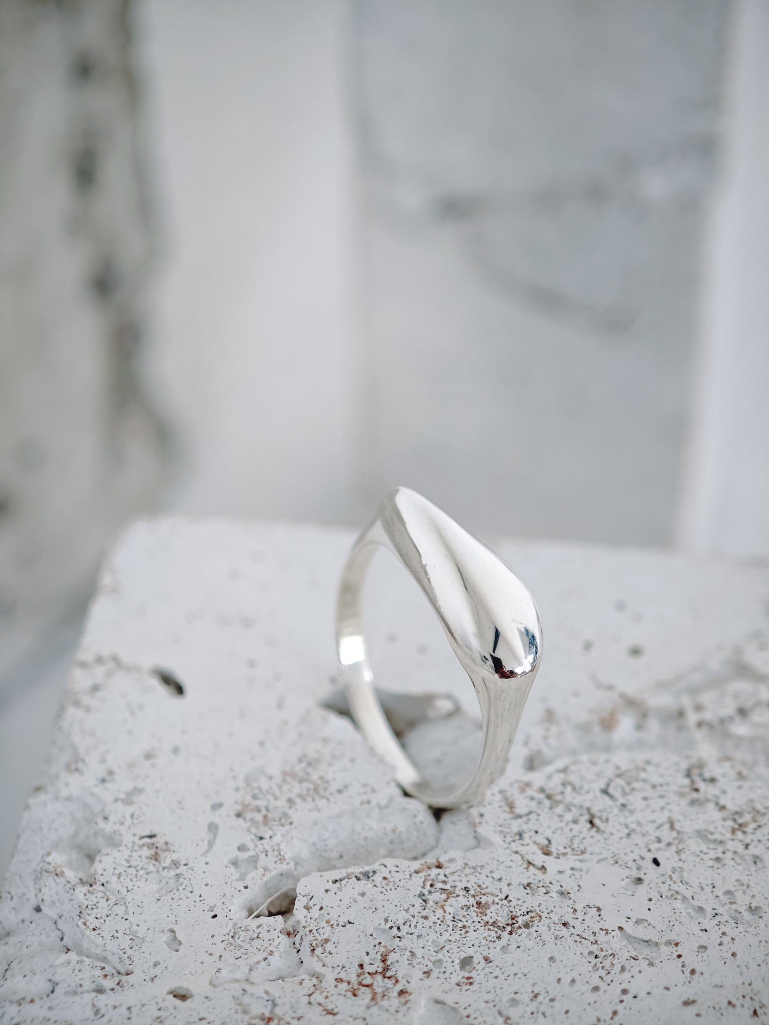 Organischer Ring aus 925 Silber, Y2K Stapel Ring, Fluid Ring, Stacking Ring
