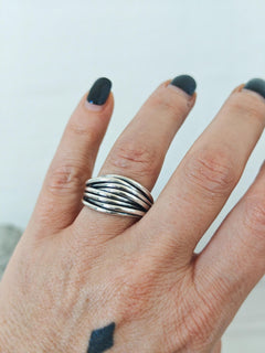 Statement Silber Ring gewickelt, Chunky Wire Wickelring aus 925 Silber - CocosyBerlin