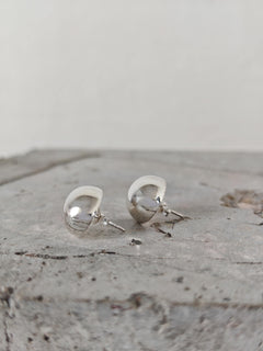 Minimalistische Kugel Ohrstecker aus 925 Silber, Silber Ohrringe 14 mm Kugel, Bubble Ohrringe - CocosyBerlin