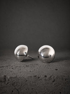 Minimalistische Kugel Ohrstecker aus 925 Silber, Silber Ohrringe 14 mm Kugel, Bubble Ohrringe - CocosyBerlin